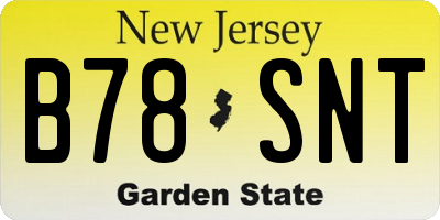 NJ license plate B78SNT