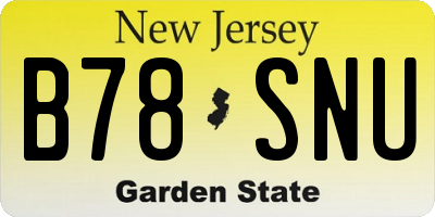 NJ license plate B78SNU