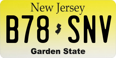 NJ license plate B78SNV