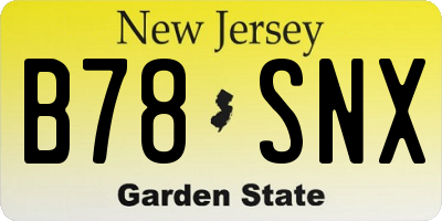 NJ license plate B78SNX