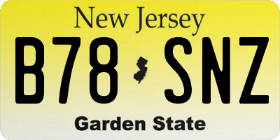 NJ license plate B78SNZ