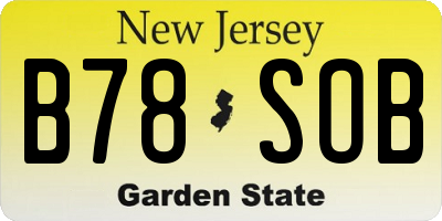 NJ license plate B78SOB
