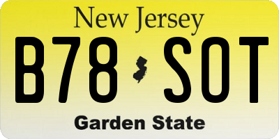 NJ license plate B78SOT