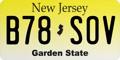 NJ license plate B78SOV