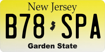 NJ license plate B78SPA