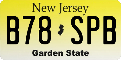 NJ license plate B78SPB