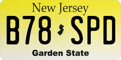 NJ license plate B78SPD