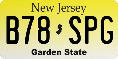NJ license plate B78SPG