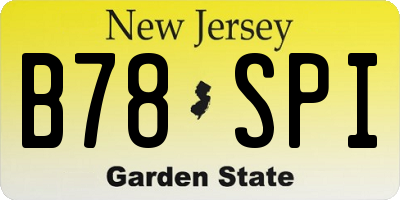 NJ license plate B78SPI
