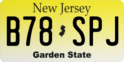 NJ license plate B78SPJ