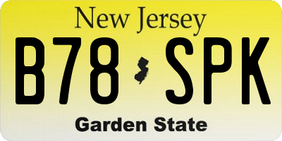 NJ license plate B78SPK