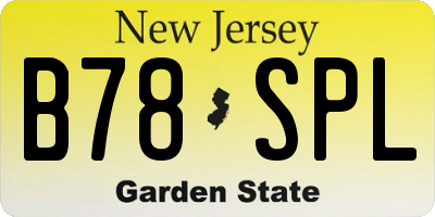 NJ license plate B78SPL