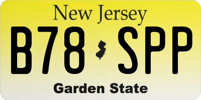 NJ license plate B78SPP