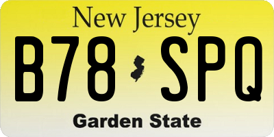 NJ license plate B78SPQ