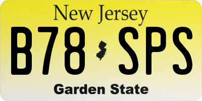 NJ license plate B78SPS
