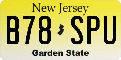 NJ license plate B78SPU