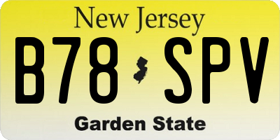 NJ license plate B78SPV