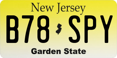 NJ license plate B78SPY