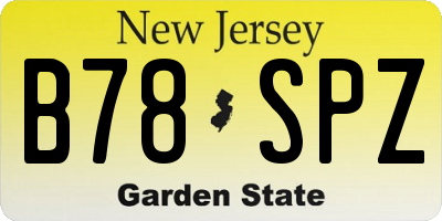 NJ license plate B78SPZ