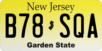 NJ license plate B78SQA