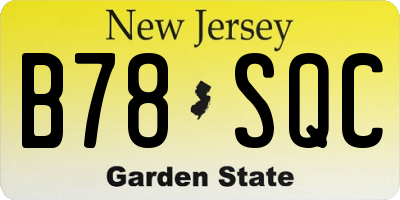 NJ license plate B78SQC