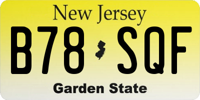 NJ license plate B78SQF