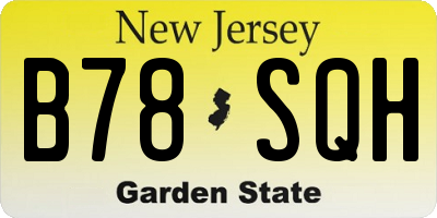 NJ license plate B78SQH