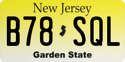 NJ license plate B78SQL