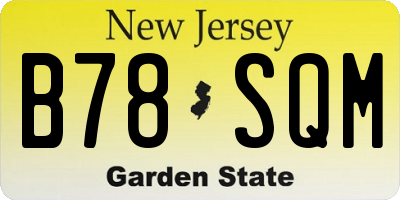 NJ license plate B78SQM