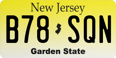NJ license plate B78SQN
