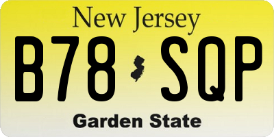 NJ license plate B78SQP