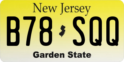 NJ license plate B78SQQ