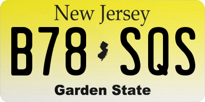 NJ license plate B78SQS