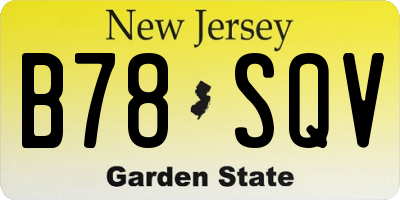NJ license plate B78SQV