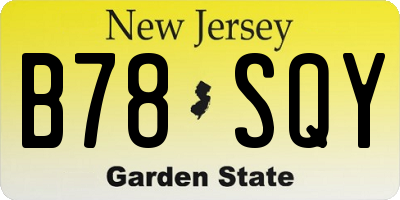 NJ license plate B78SQY