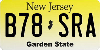 NJ license plate B78SRA