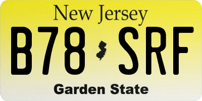 NJ license plate B78SRF