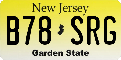 NJ license plate B78SRG
