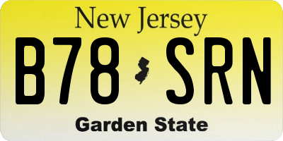 NJ license plate B78SRN