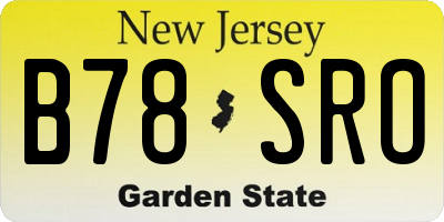 NJ license plate B78SRO