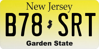 NJ license plate B78SRT