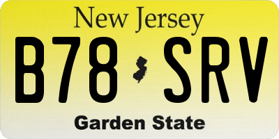 NJ license plate B78SRV