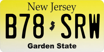 NJ license plate B78SRW