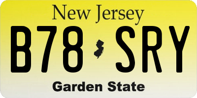 NJ license plate B78SRY