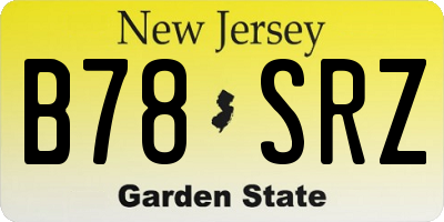 NJ license plate B78SRZ