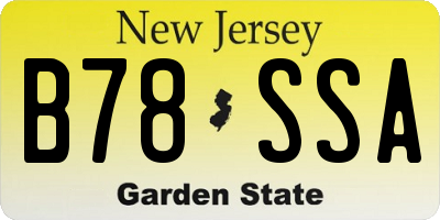 NJ license plate B78SSA