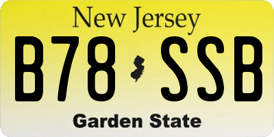 NJ license plate B78SSB