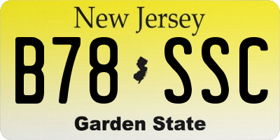 NJ license plate B78SSC