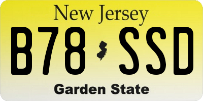 NJ license plate B78SSD