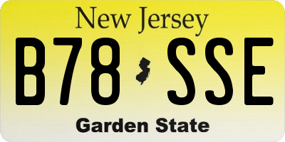 NJ license plate B78SSE